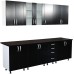 Bucatarie Zebra 260 cm din PAL Negru cu blat termoizolant negru